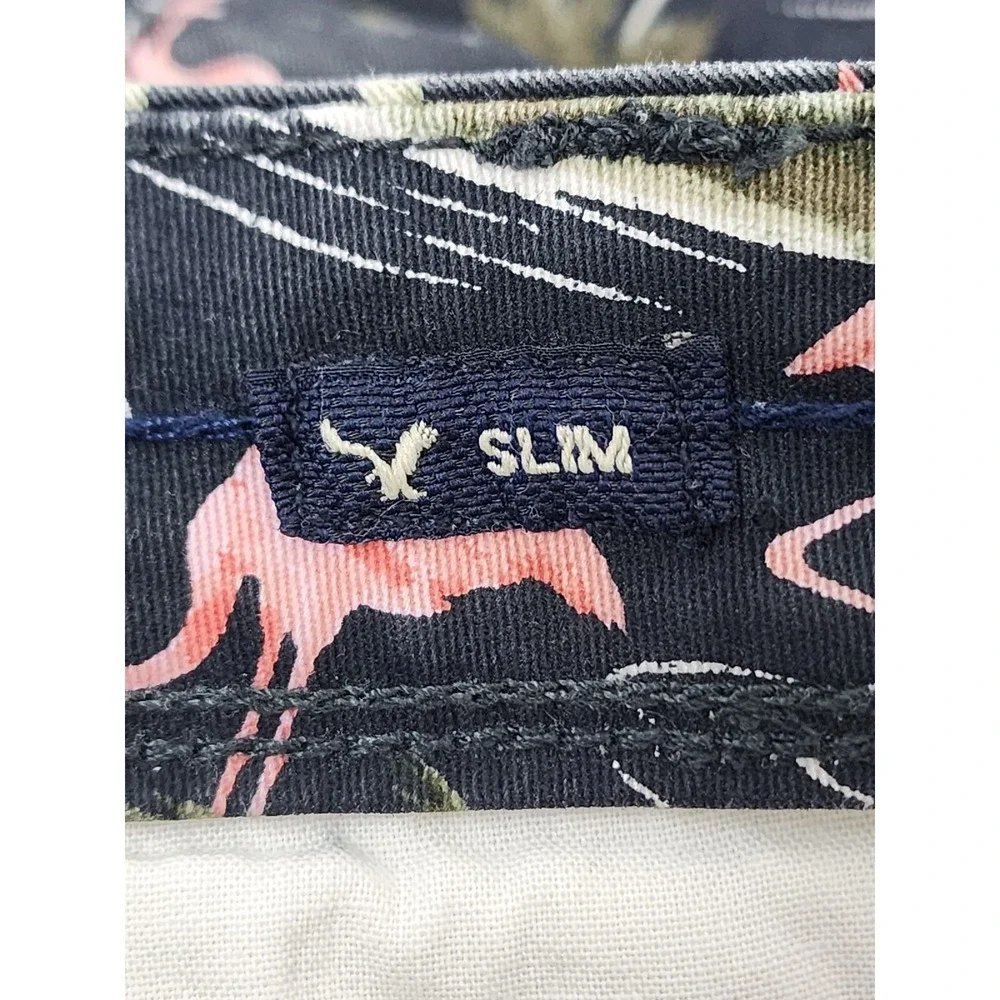 American Eagle Slim Mens 30 Black Stretch‎ Flamingo Shorts Extreme Flex Chinos